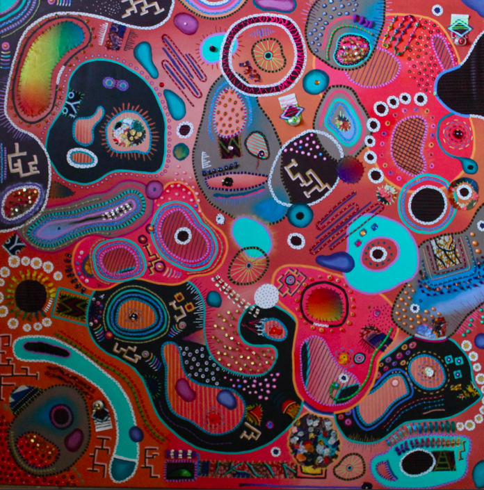 Underwater Footprints Mixed Media 100cm x 100cm