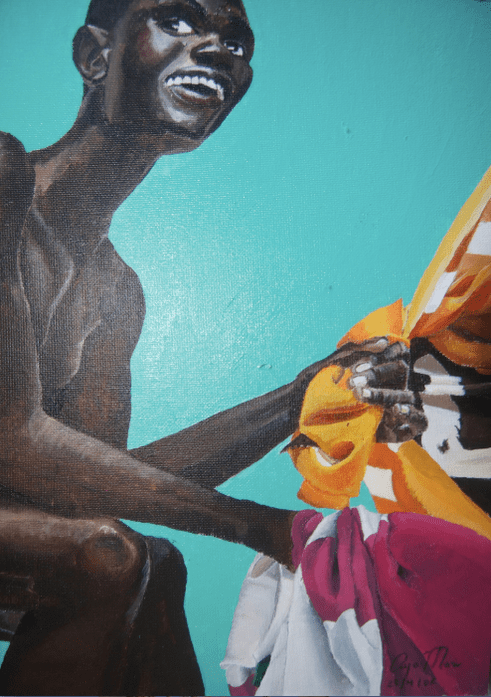 Fabric Acrylic on Canvas 8" x 10"